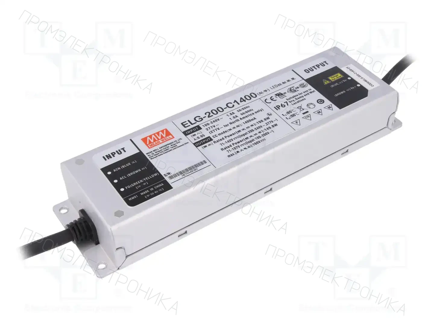 MEAN WELL ELG-200-C1400-3Y — Блоки питания для LED