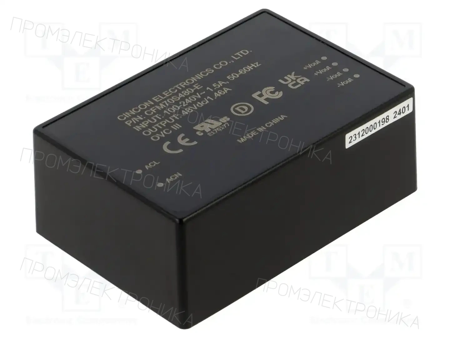 CINCON CFM70S480-E — Преобразователи AC/DC для PCB