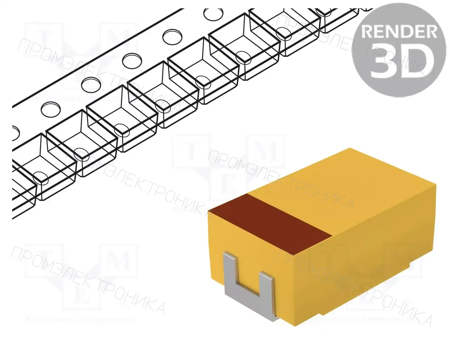 KYOCERA AVX TCJD477M006S0025E — Конденсаторы полимерные SMD