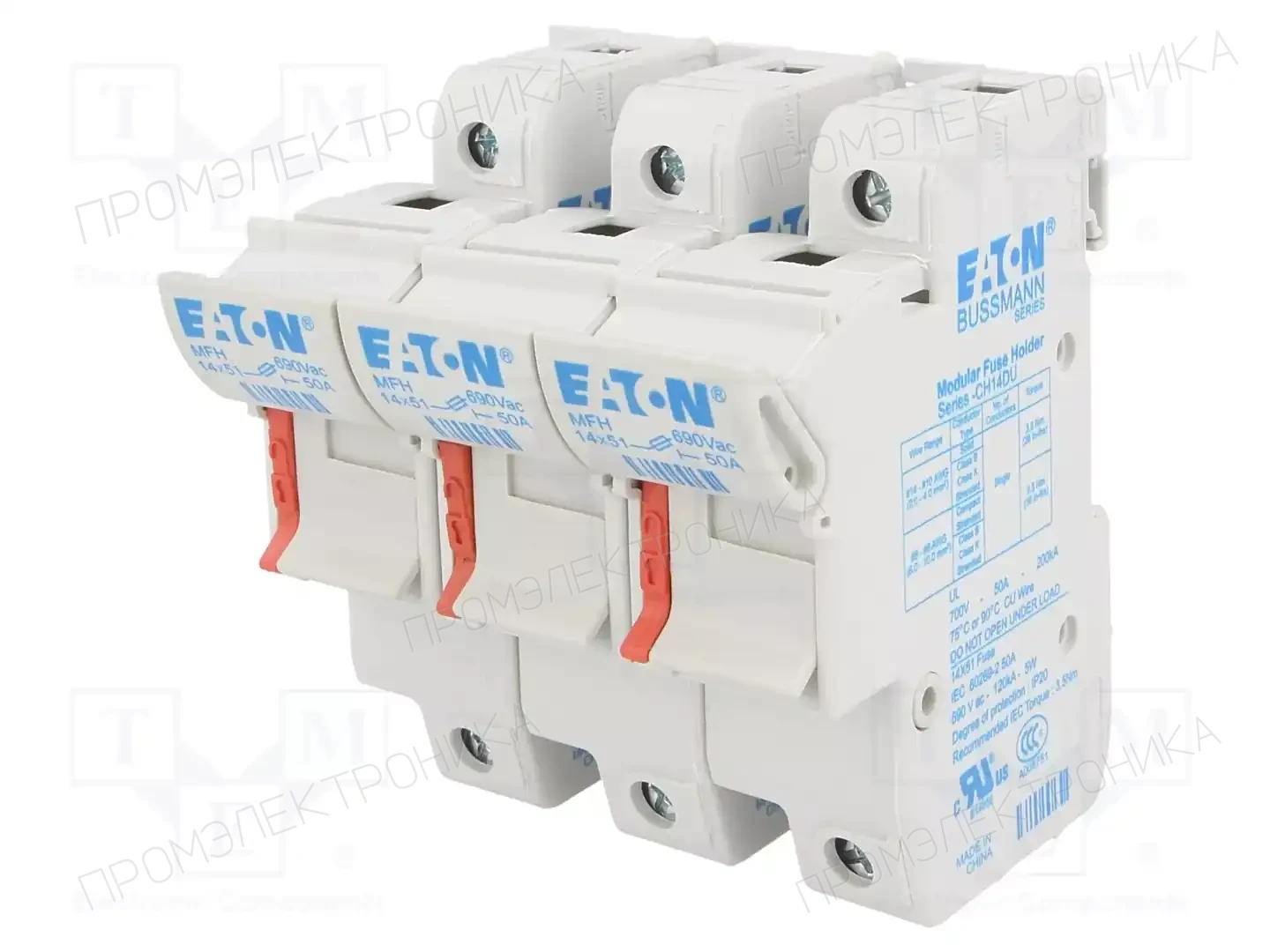 BUSSMANN CH143DU — Гнезда предохранительные на DIN-рейку