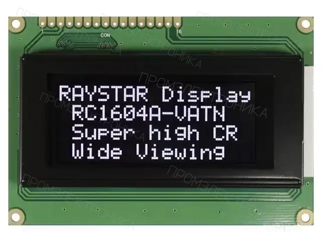 RAYSTAR OPTRONICS RC1604A-LLH-JWV — Дисплеи LCD буквенно-цифровые