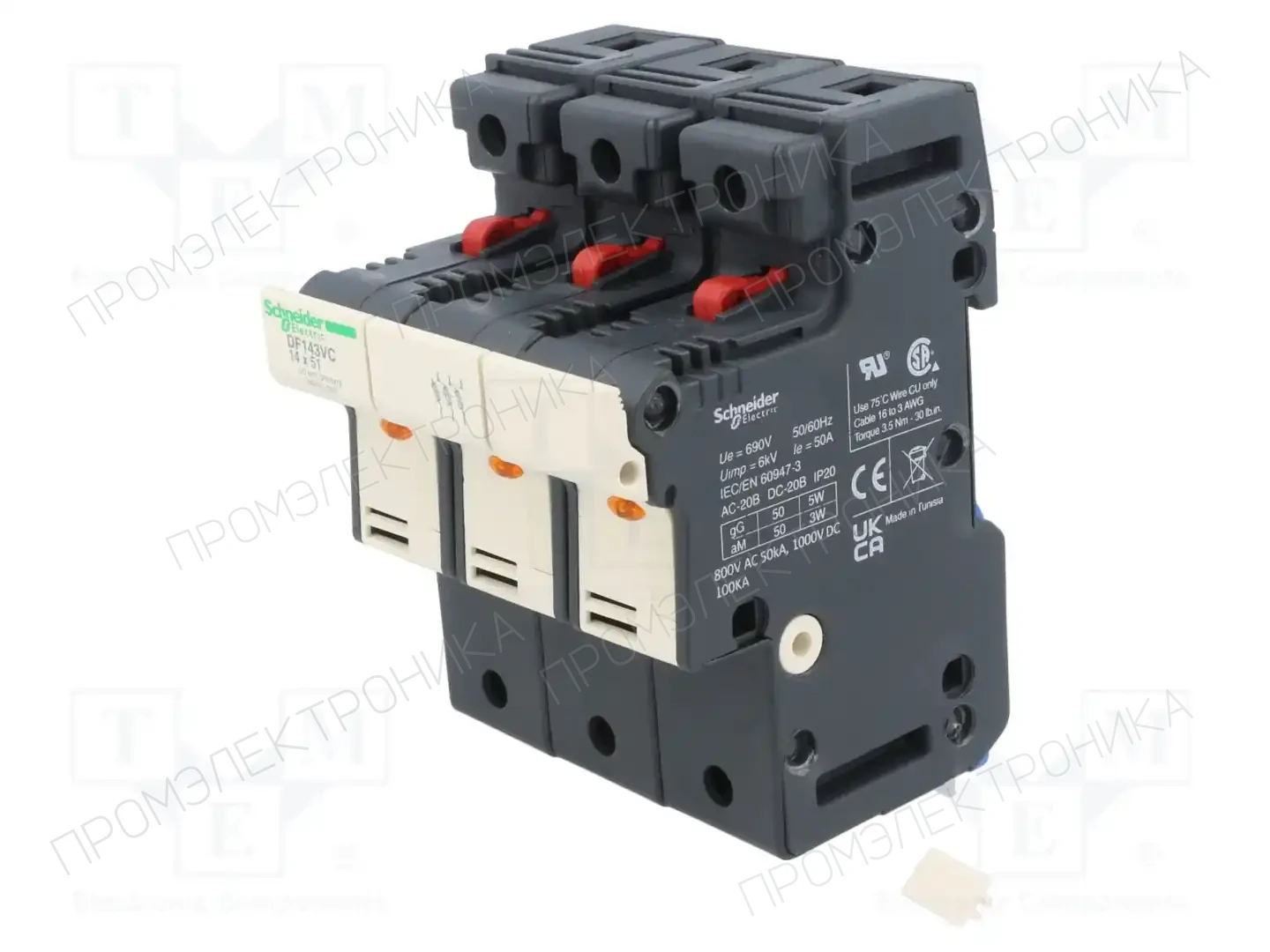 SCHNEIDER ELECTRIC DF143VC — Гнезда предохранительные на DIN-рейку