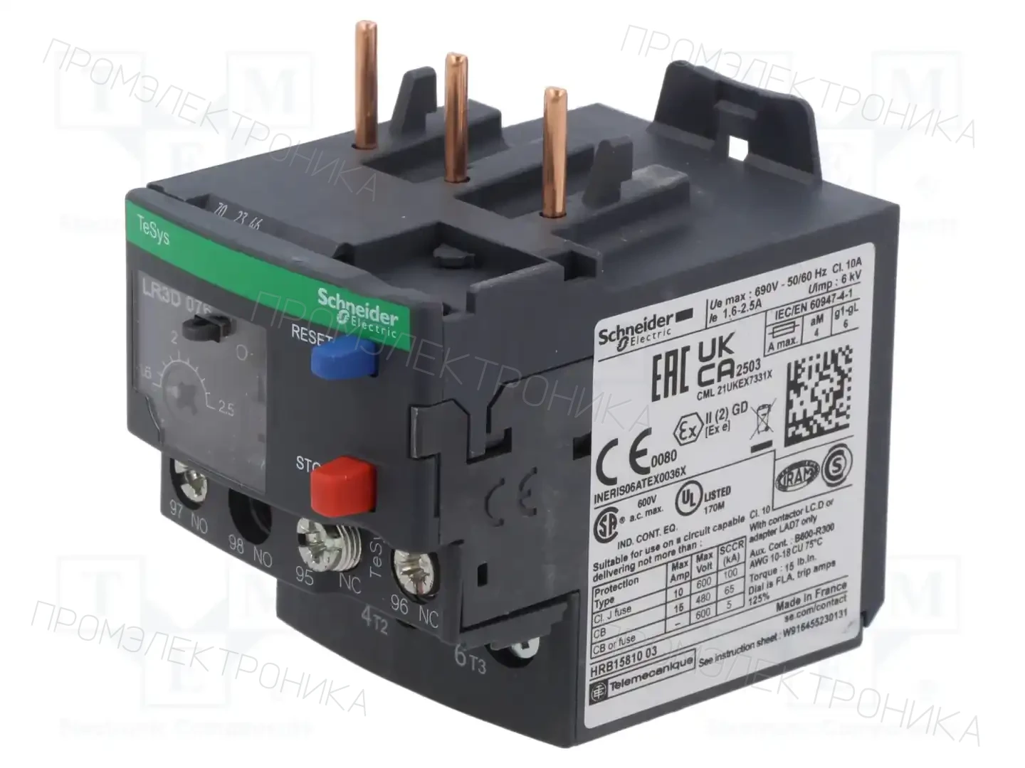 SCHNEIDER ELECTRIC LR3D076 — Контакторы - дополнительное оборудование