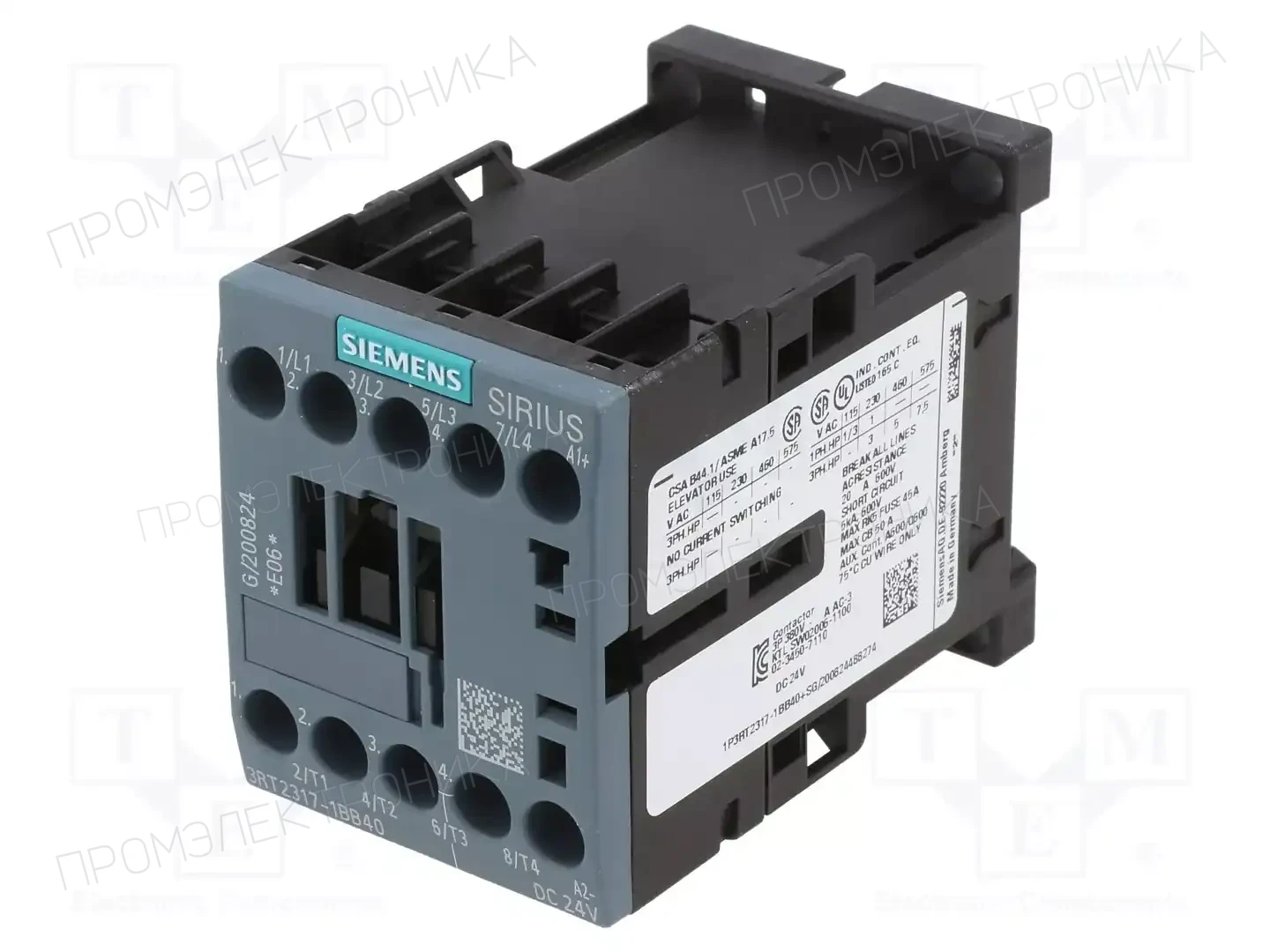 SIEMENS 3RT2317-1BB40 — Контакторы - главные модули