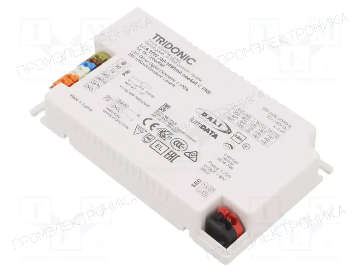 TRIDONIC LCA 25W 350-1050MA ONE4ALL C PRE — Блоки питания для LED