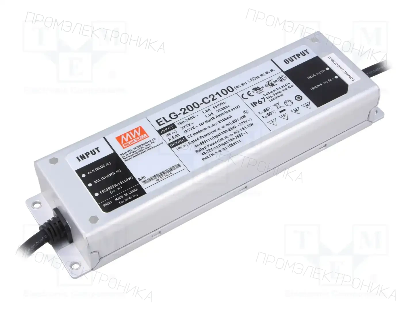 MEAN WELL ELG-200-C2100-3Y — Блоки питания для LED