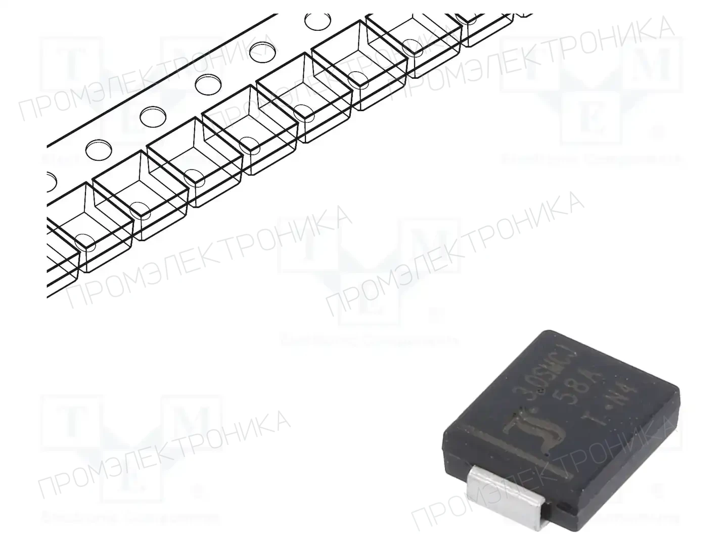 DIOTEC SEMICONDUCTOR 3.0SMCJ58A — Диоды TVS SMD однонаправленные