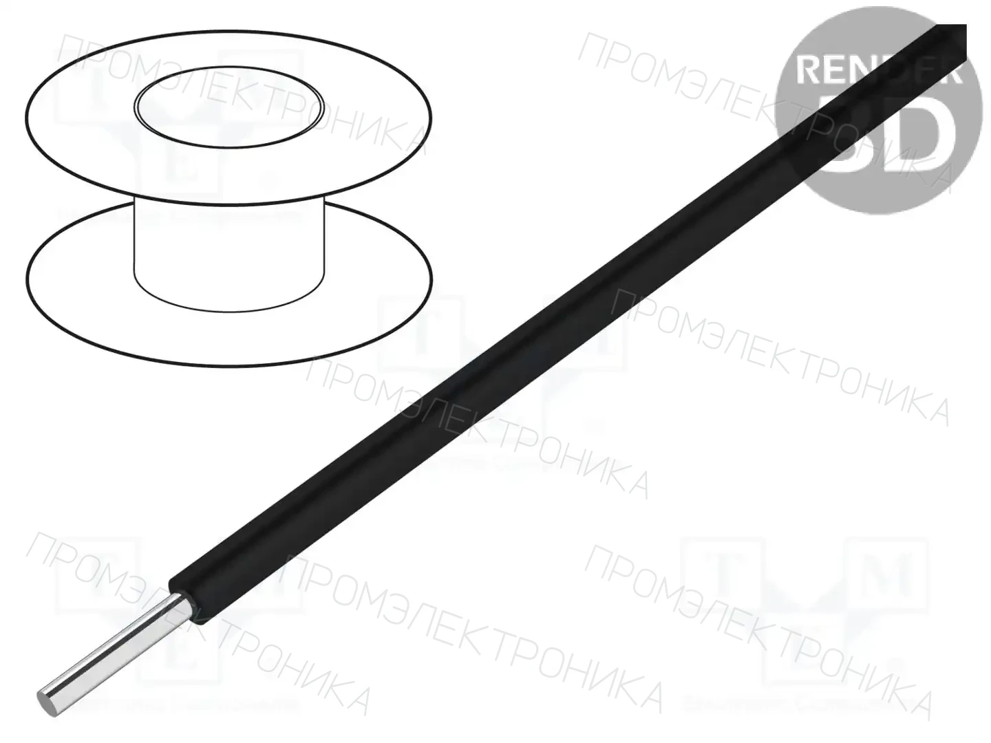 ALPHA WIRE 6715S BK001 — Провода одножильные - проволока