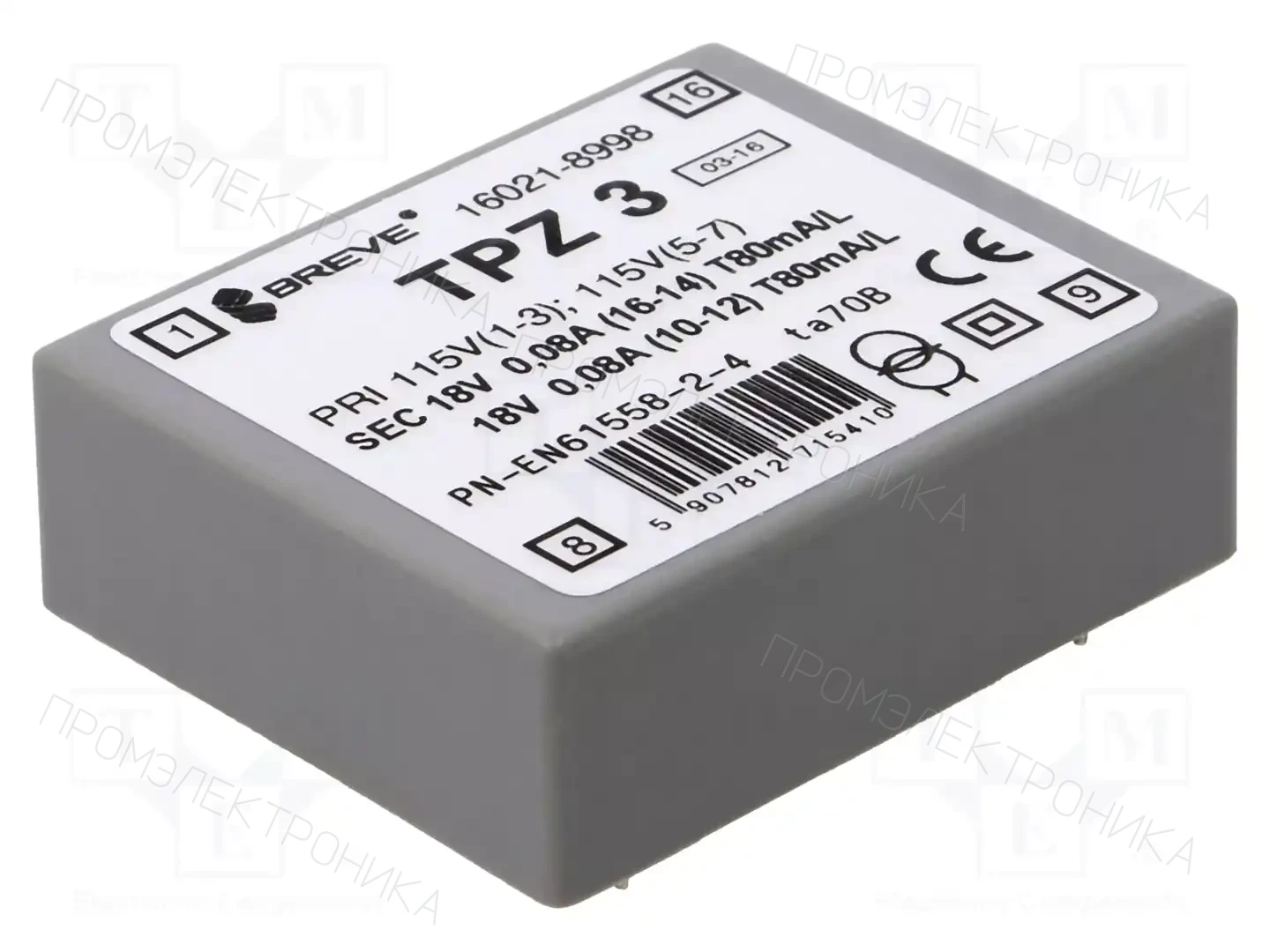 BREVE TUFVASSONS TPZ3/2*115/2*18V — Трансформаторы PCB