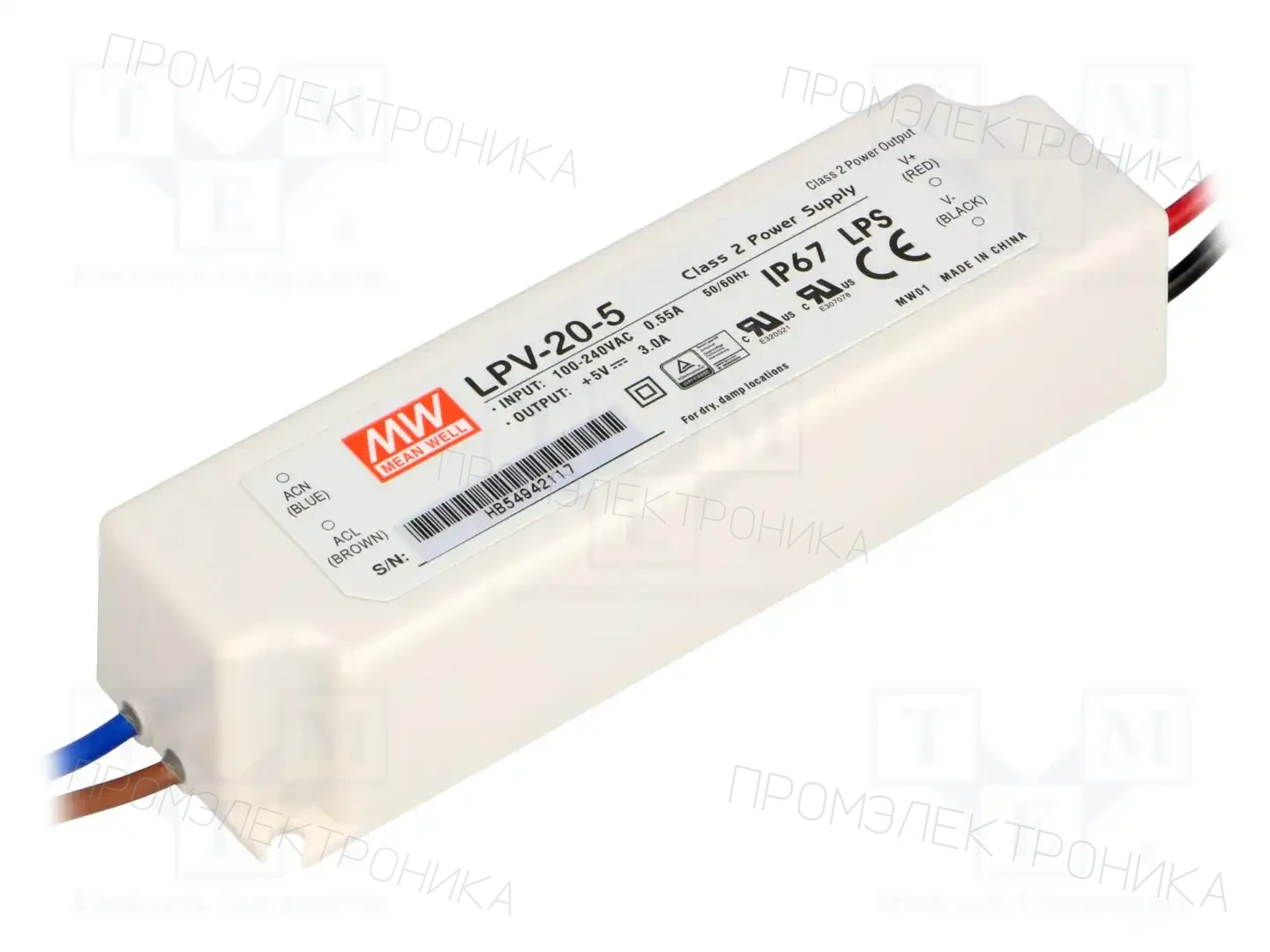 MEAN WELL LPV-20-5 — Блоки питания для LED