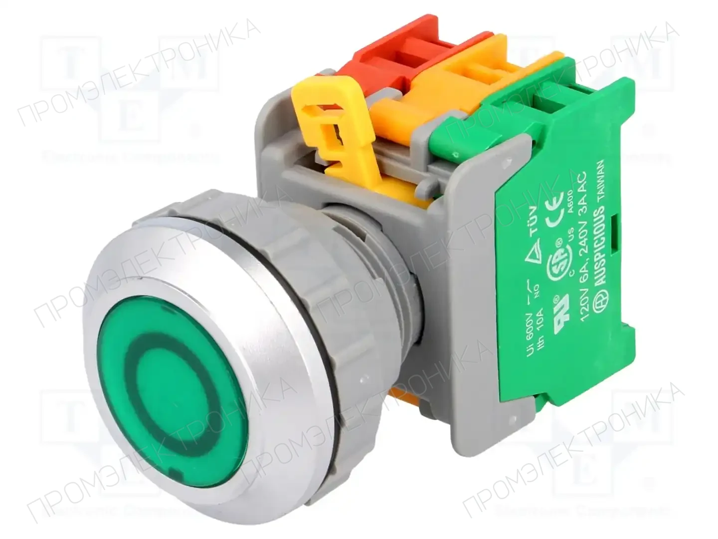 AUSPICIOUS PFL30-1O/C G, W/O LAMP — Переключатели панельные стандартные 30мм