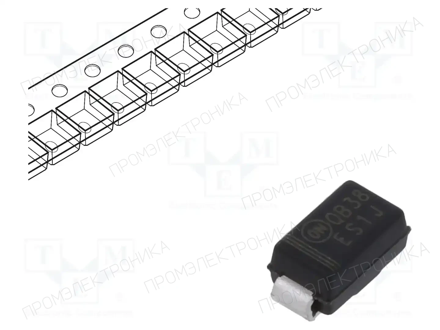onsemi ES1J — Универсальные диоды SMD