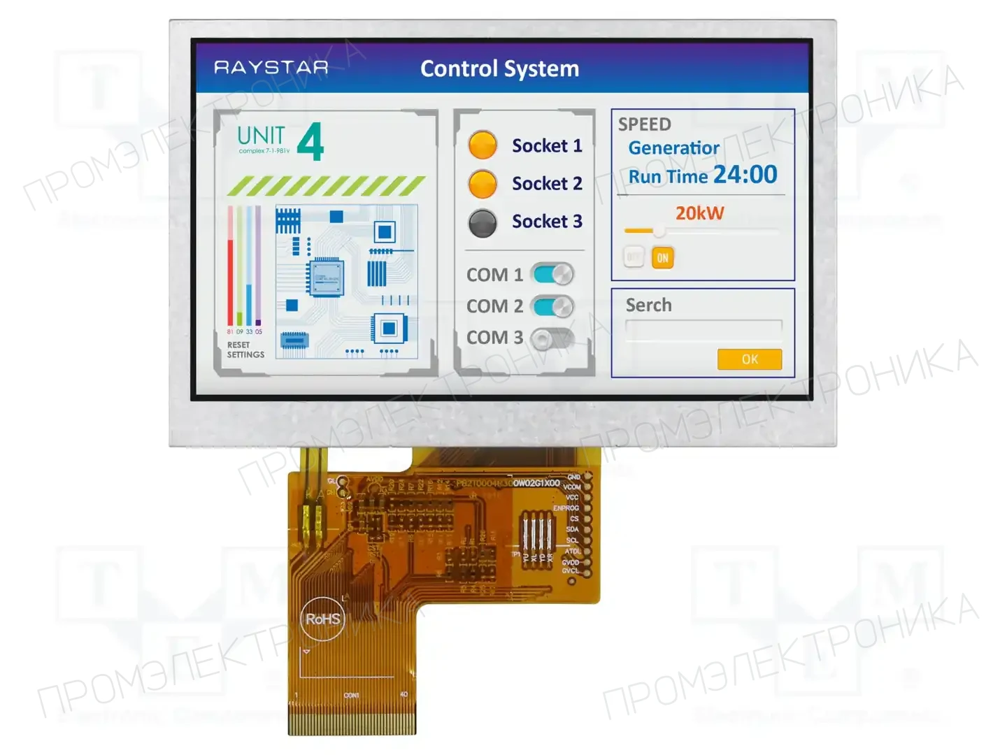 RAYSTAR OPTRONICS RFE430W-AWW-DNN — Дисплеи TFT