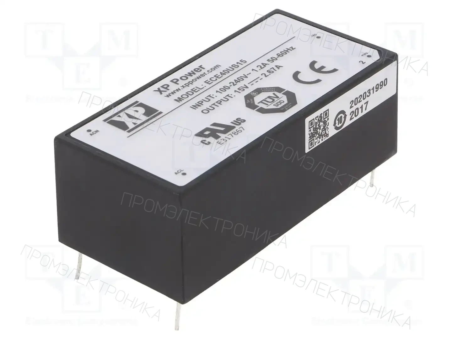 XP POWER ECE40US15 — Преобразователи AC/DC для PCB