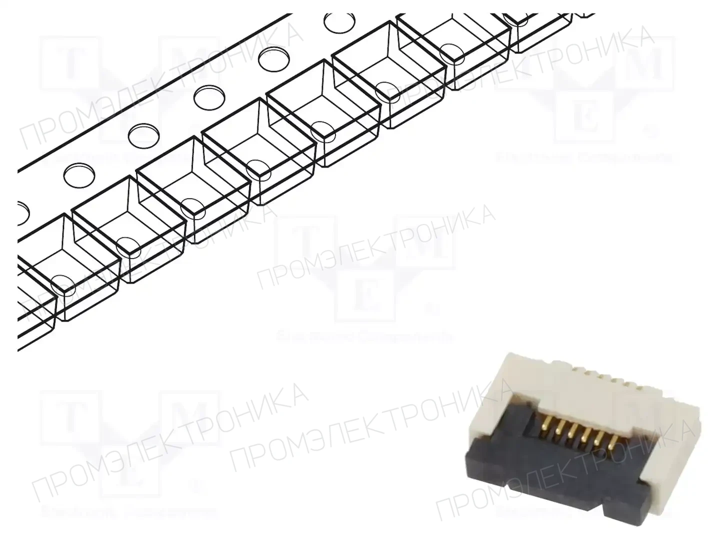 GCT FFC2B35-06-G — Разъeмы FFC/FPC растр 0,5мм
