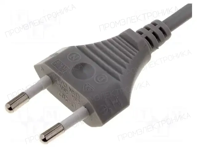 LIAN DUNG LT207 H03VVH2-F 2X0.50 1.8M GRY — Кабели питания компьютерные и универс