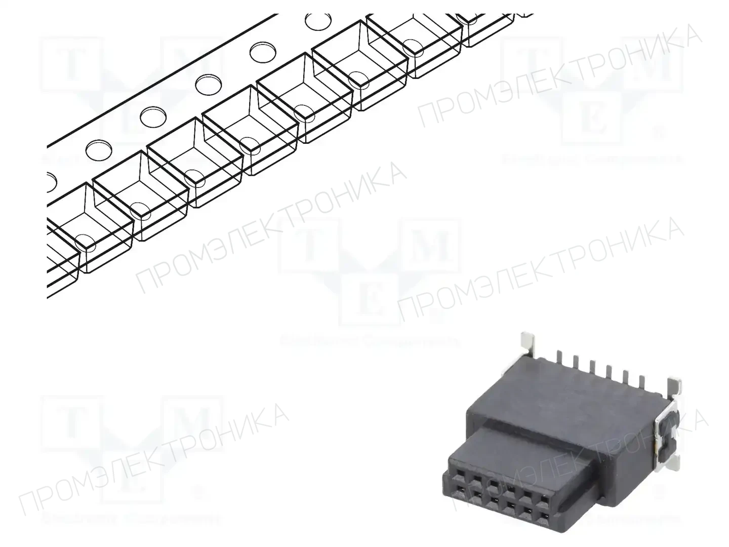 ADAM TECH ESMC-F-12-SGS-SMT-C-PP-T/R — Разъeмы пластина - пластина