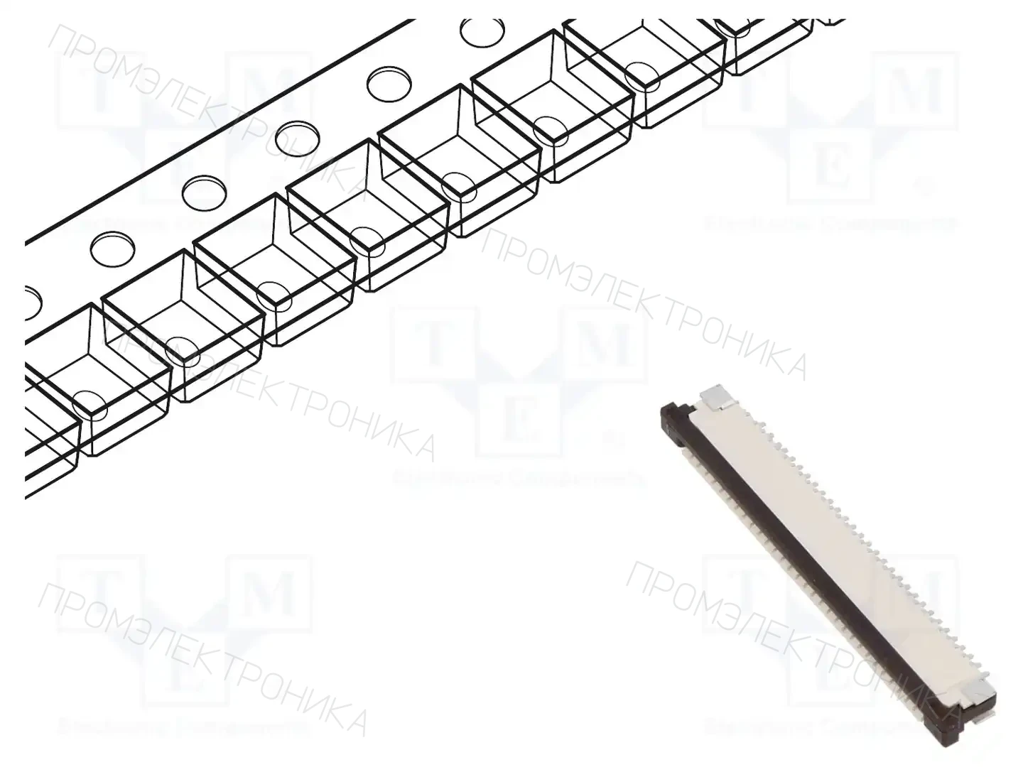 GCT FFC3B07-30-T — Разъeмы FFC/FPC растр 1,00мм