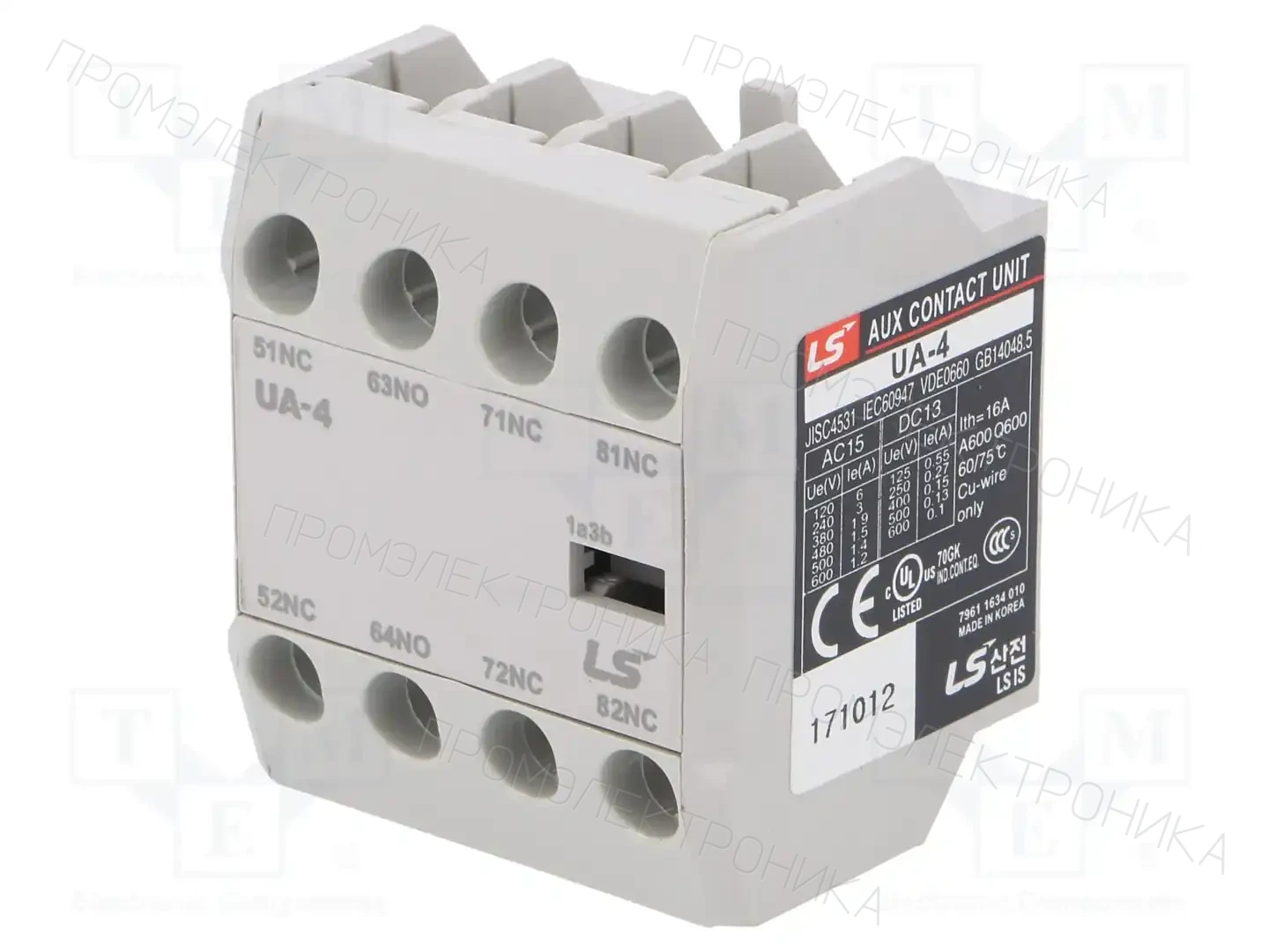 LS ELECTRIC UA-4 1A3B — Контакторы - дополнительное оборудование