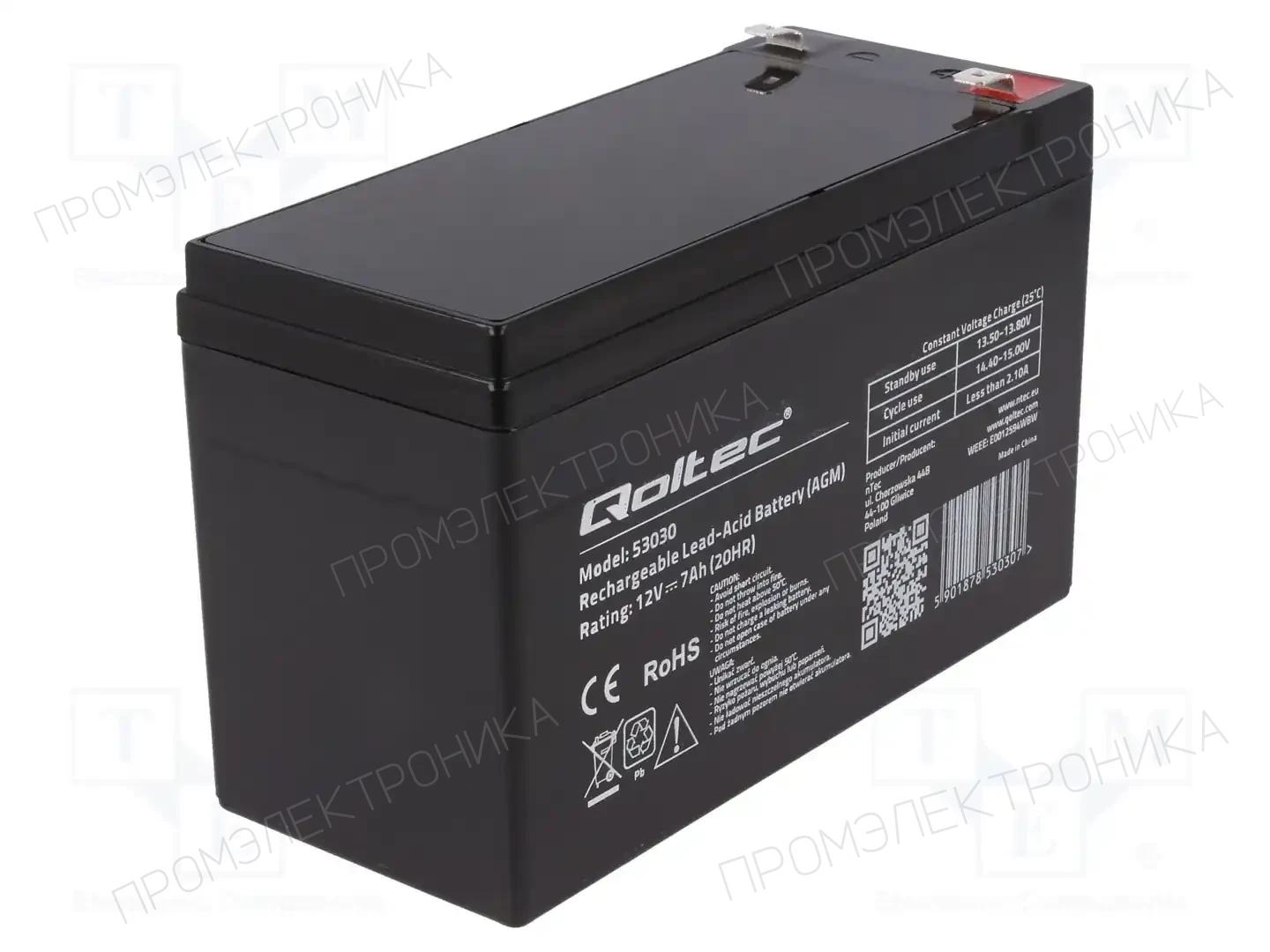 QOLTEC 53030 — Аккумуляторы кислотные