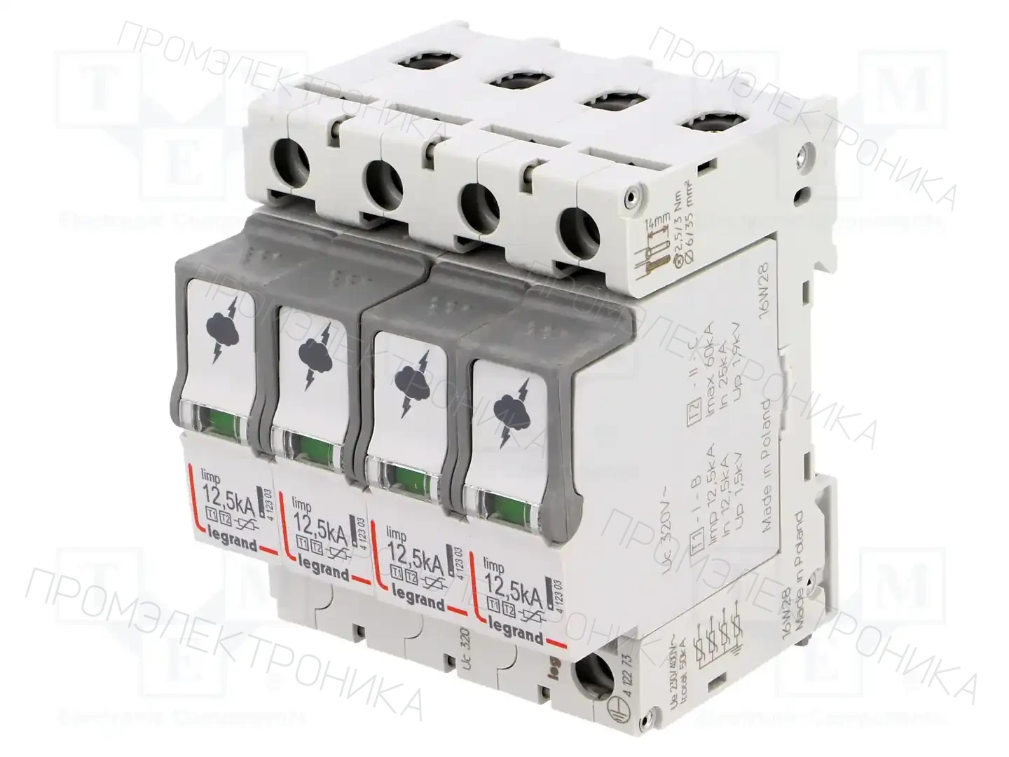 LEGRAND T1+T2 12.5/60 4P — Ограничители перенапряжения