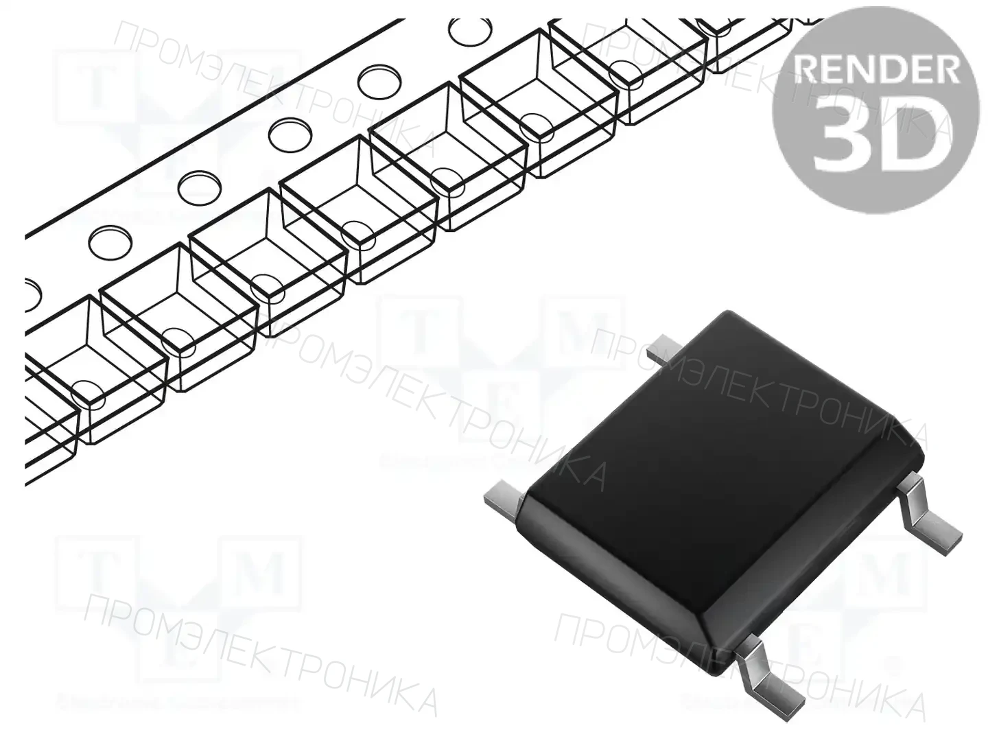 DC COMPONENTS B2S — Однофазные мосты диодные SMD/THT