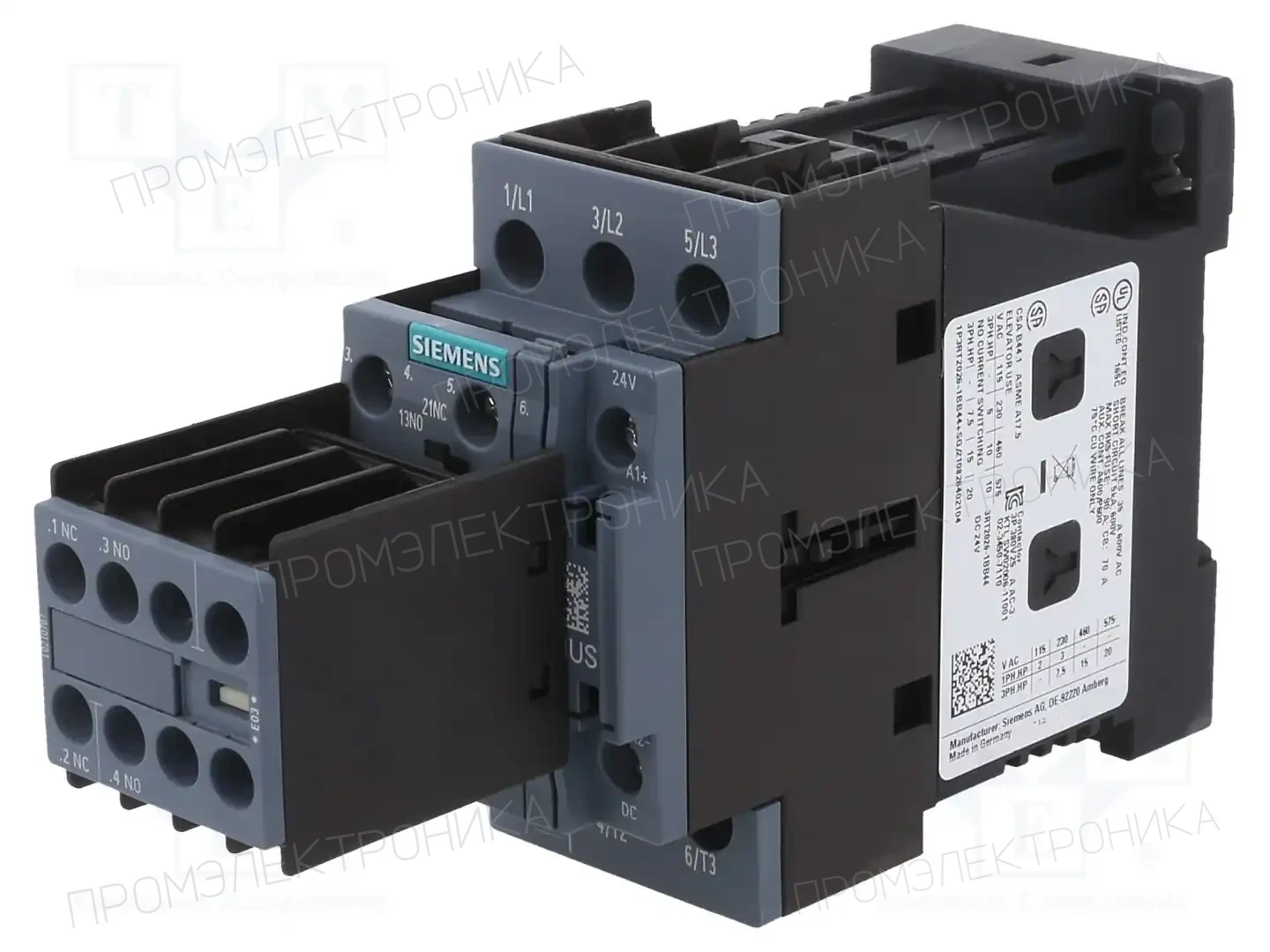 SIEMENS 3RT2026-1BB44 — Контакторы - главные модули