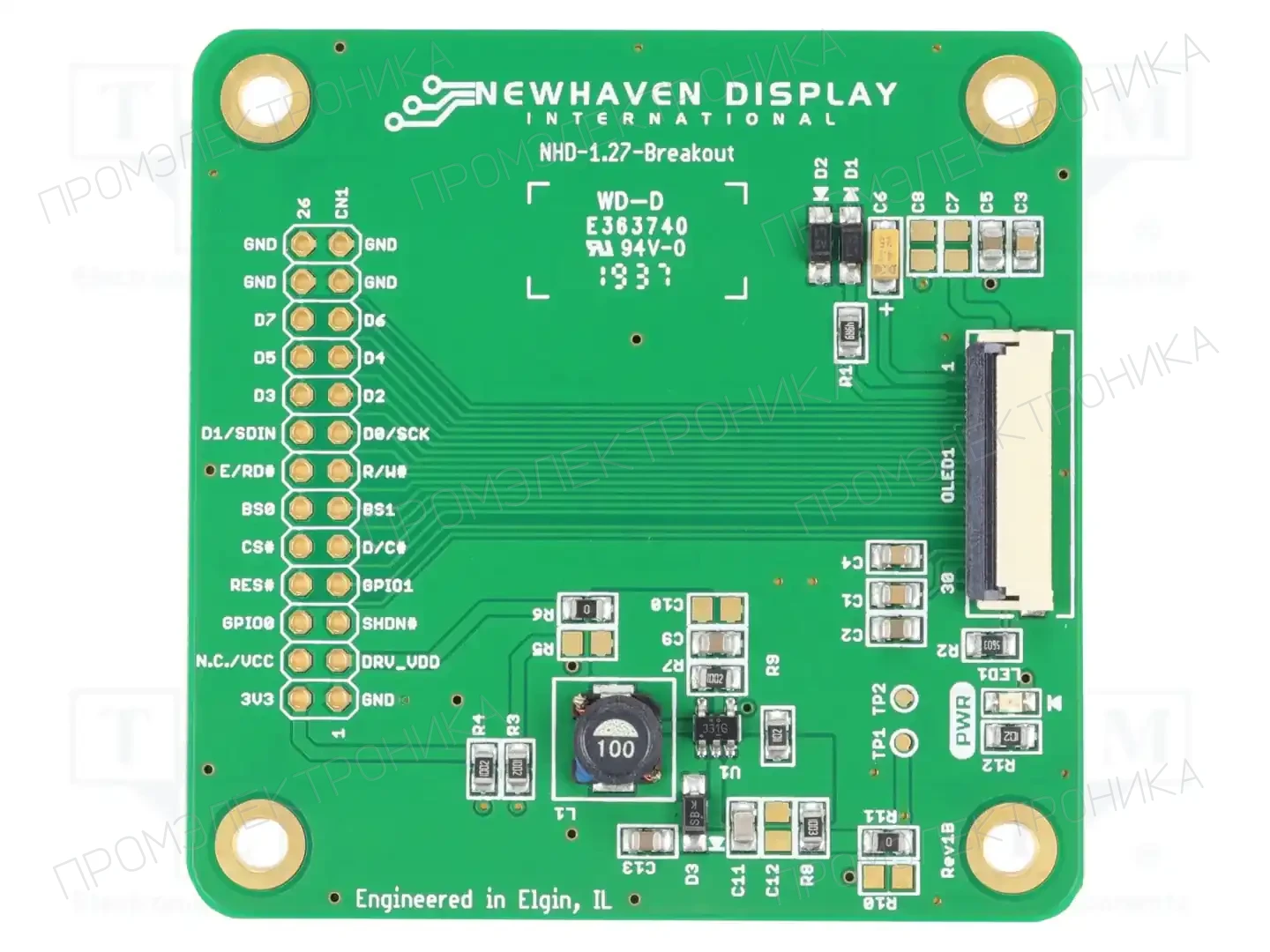 NEWHAVEN DISPLAY INTERNATIONAL NHD-1.27-BREAKOUT — Аксессуары к дисплеям