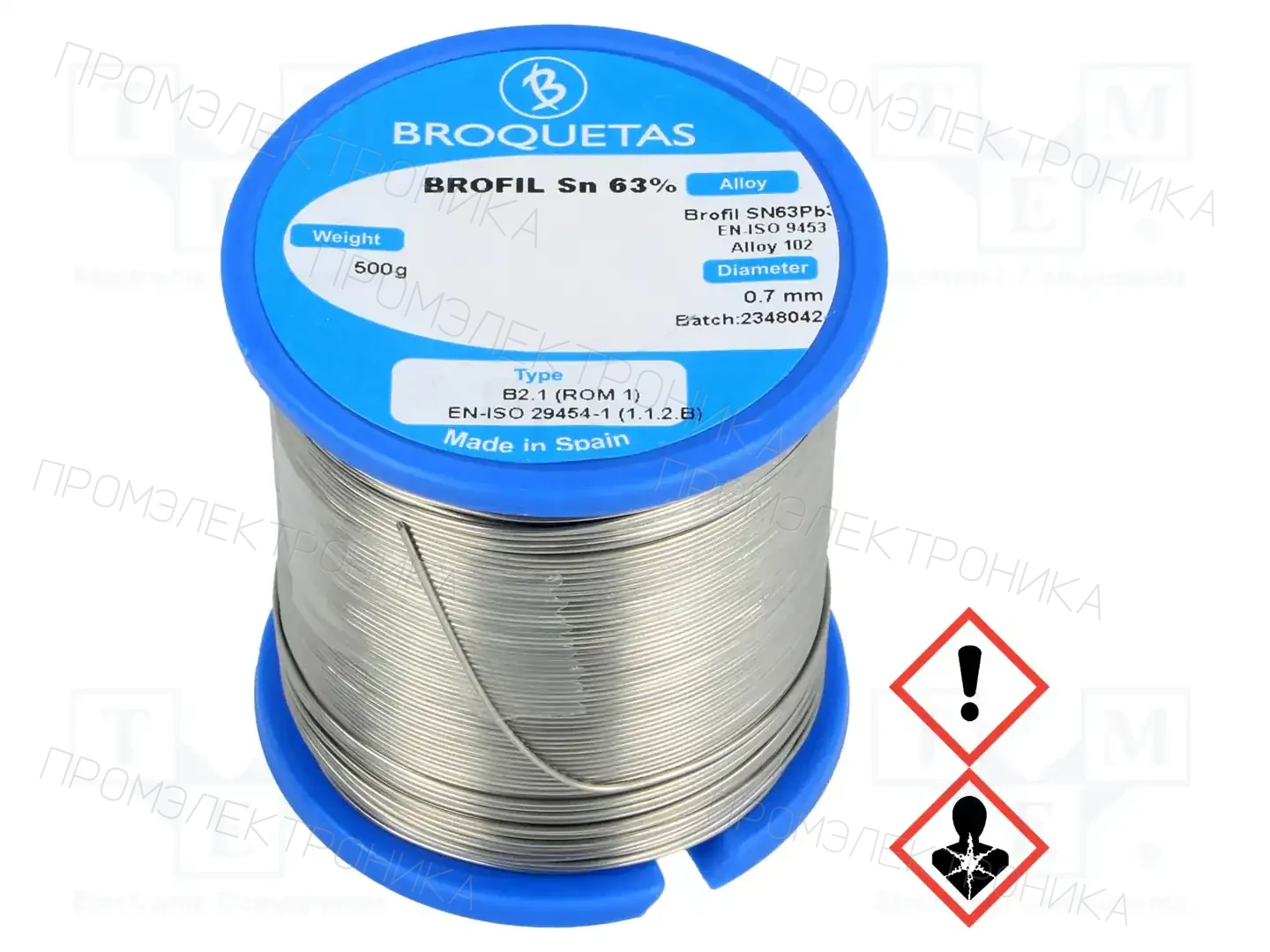 BROQUETAS BROFIL 63 B2.1 0.7MM 500G — Паяльные провода свинцовые