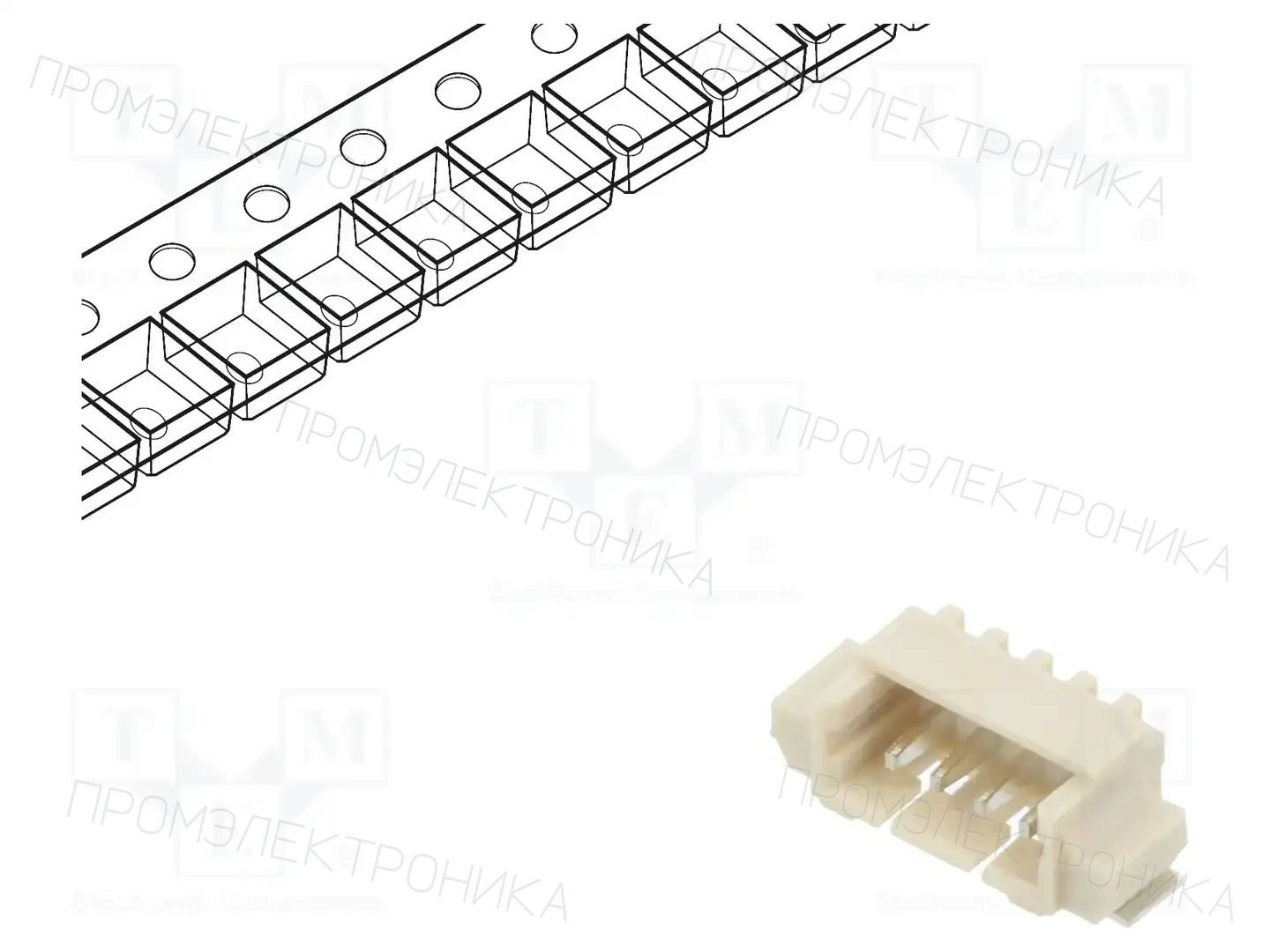 ADAM TECH 125SH-B-04-TR-SMT-T/R — Разъeмы сигнальные растр 1,25мм