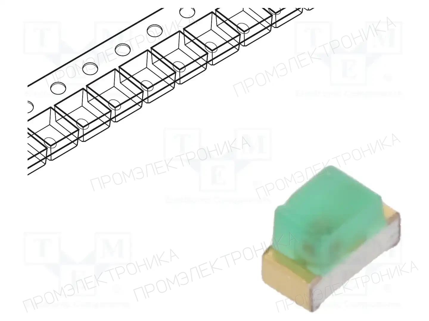 KINGBRIGHT ELECTRONIC KP-1608LSGD — Светодиоды SMD цветные