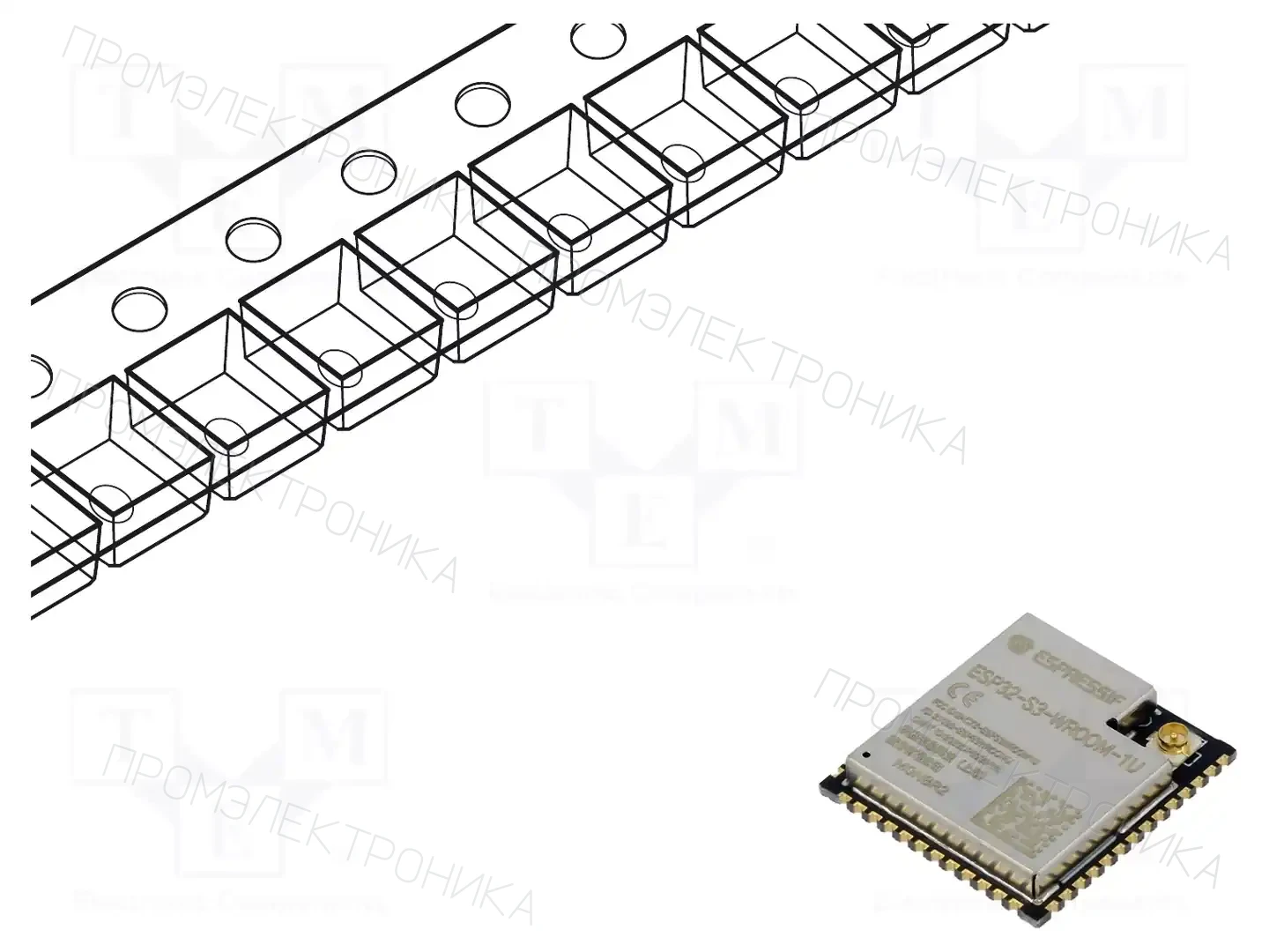 ESPRESSIF ESP32-S3-WROOM-1U-N8R2 — Модули IoT (WiFi/Bluetooth)