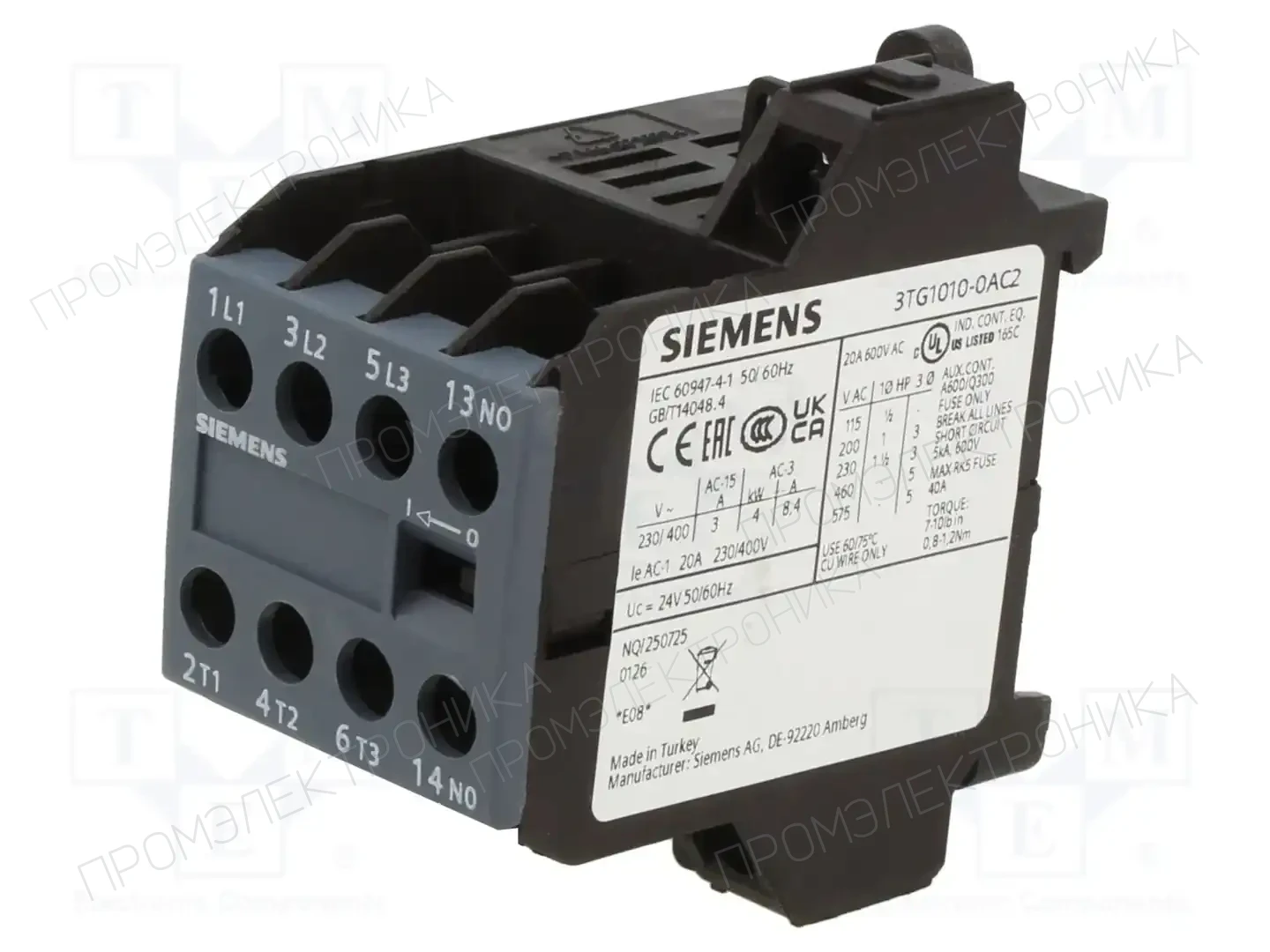 SIEMENS 3TG1010-0AC2 — Контакторы - главные модули