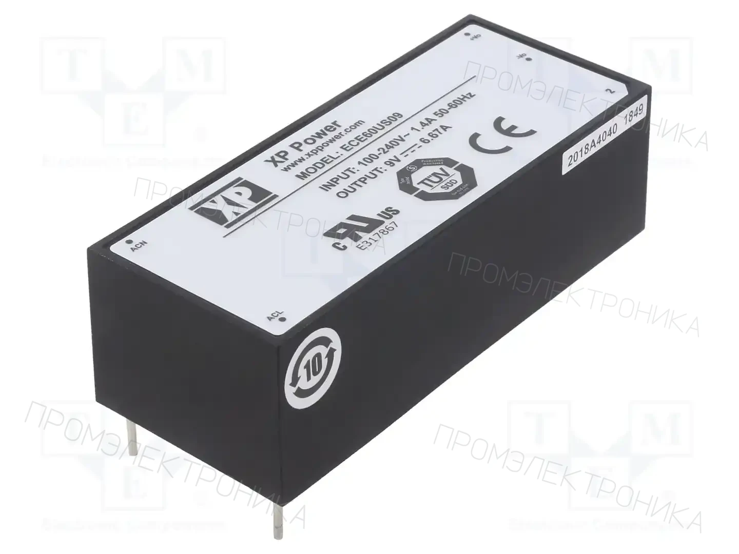 XP POWER ECE60US09 — Преобразователи AC/DC для PCB