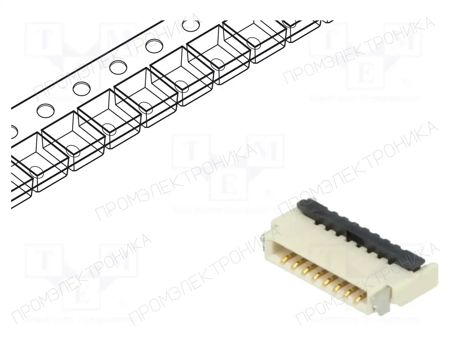 GCT FFC2B28-08-G — Разъeмы FFC/FPC растр 0,5мм