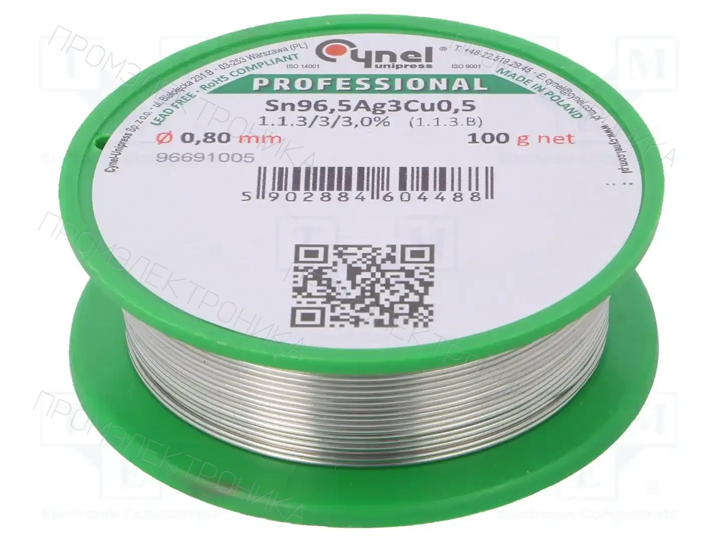 CYNEL SN96,5AG3CU0,5-1.1.3/3.0% 0.80MM 100G — Паяльные провода бессвинцовые