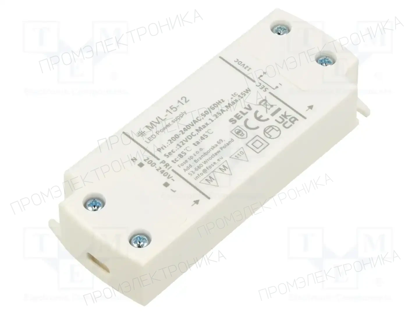 FOSE MVL-15-12 — Блоки питания для LED