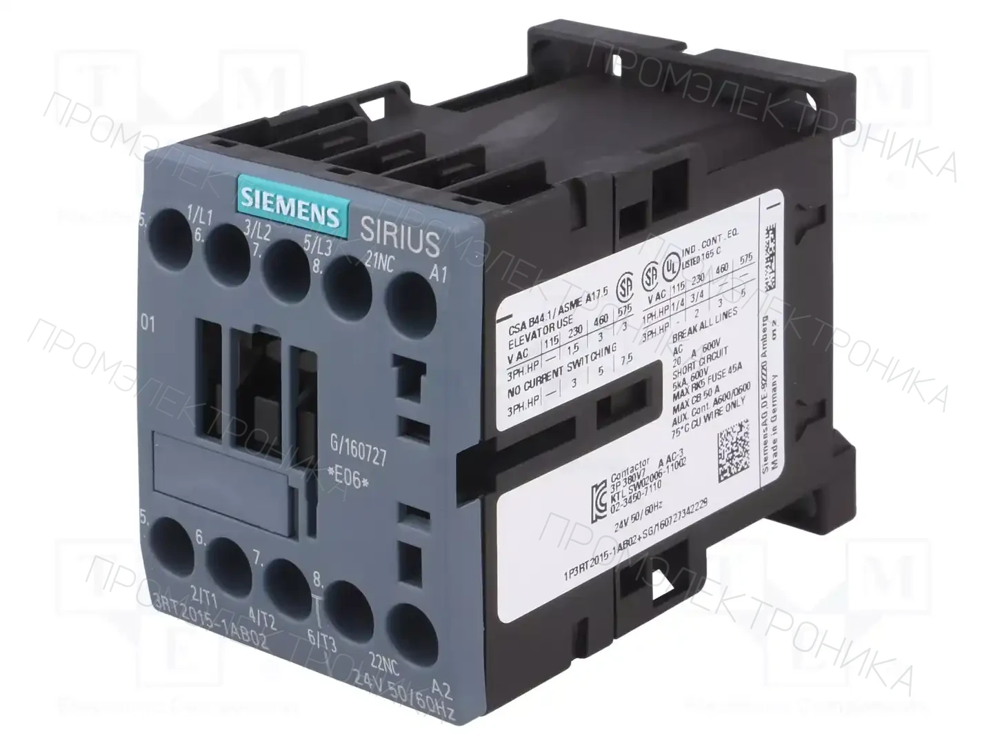 SIEMENS 3RT2015-1AB02 — Контакторы - главные модули