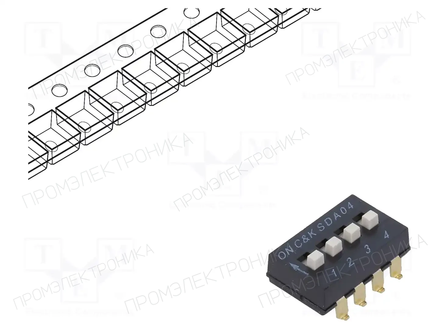 C&K SDA04H1SBDR — Переключатели типа Dip-Switch
