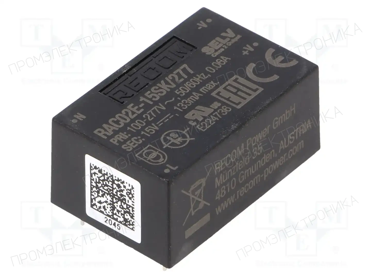 RECOM RAC02E-15SK/277 — Преобразователи AC/DC для PCB