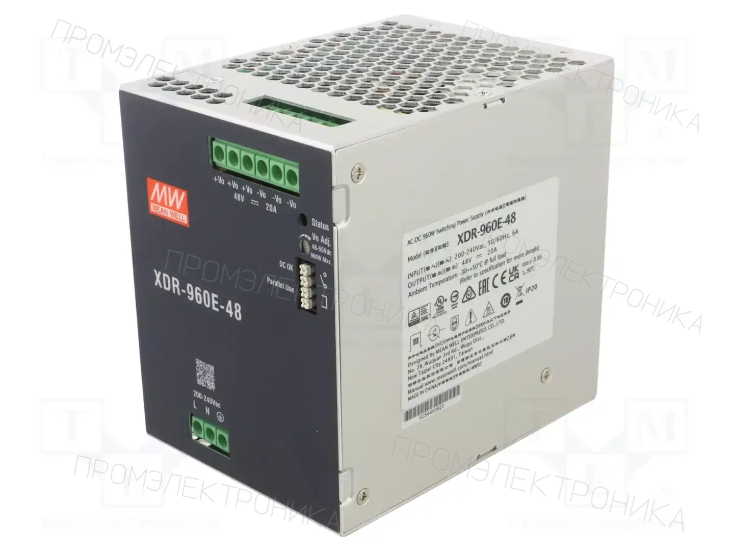 MEAN WELL XDR-960E-48 — Блоки питания на DIN-рейку
