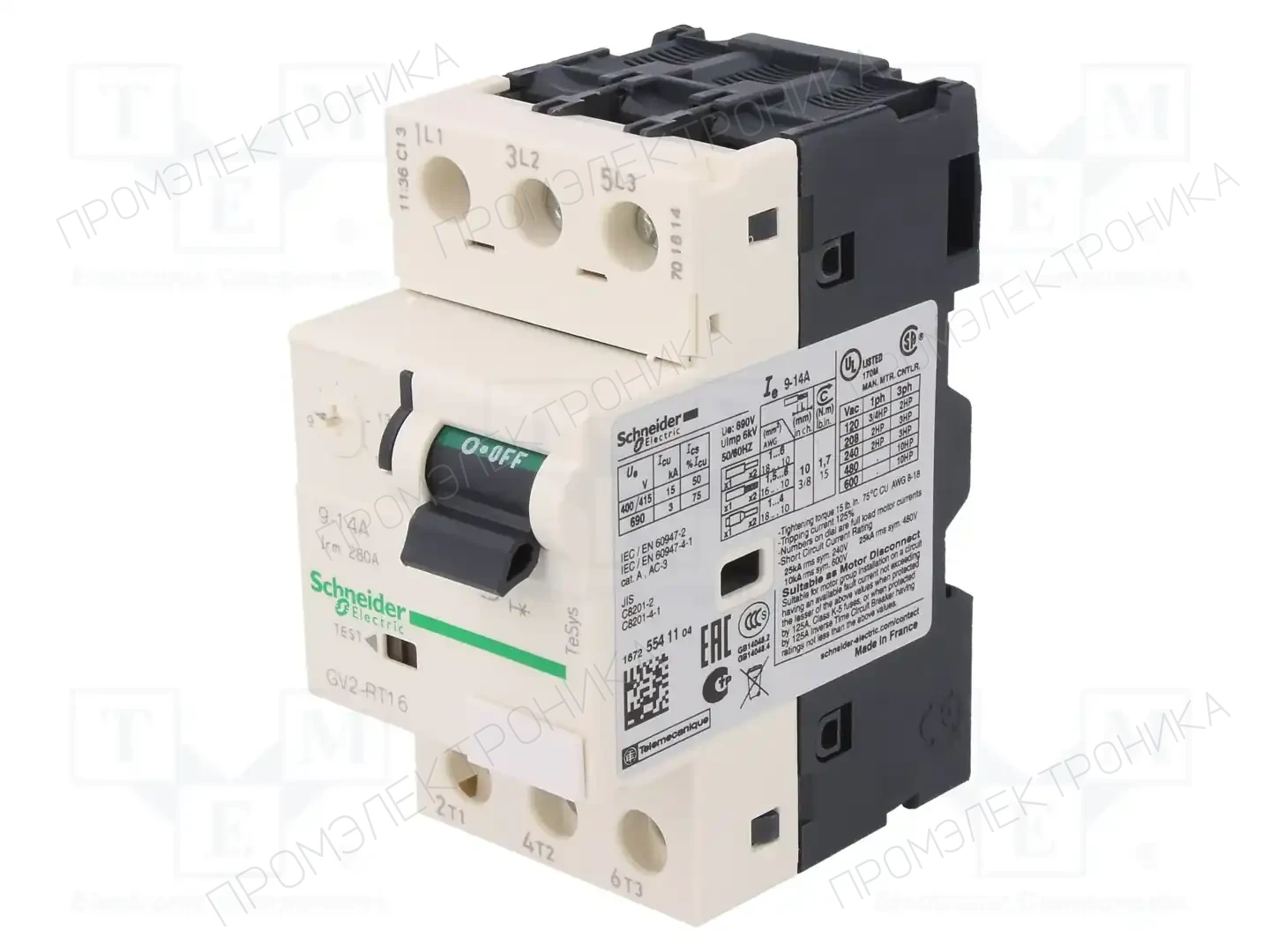 SCHNEIDER ELECTRIC GV2RT16 — Выключатели двигательные