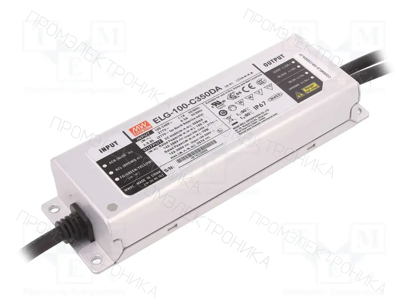 MEAN WELL ELG-100-C350DA-3Y — Блоки питания для LED
