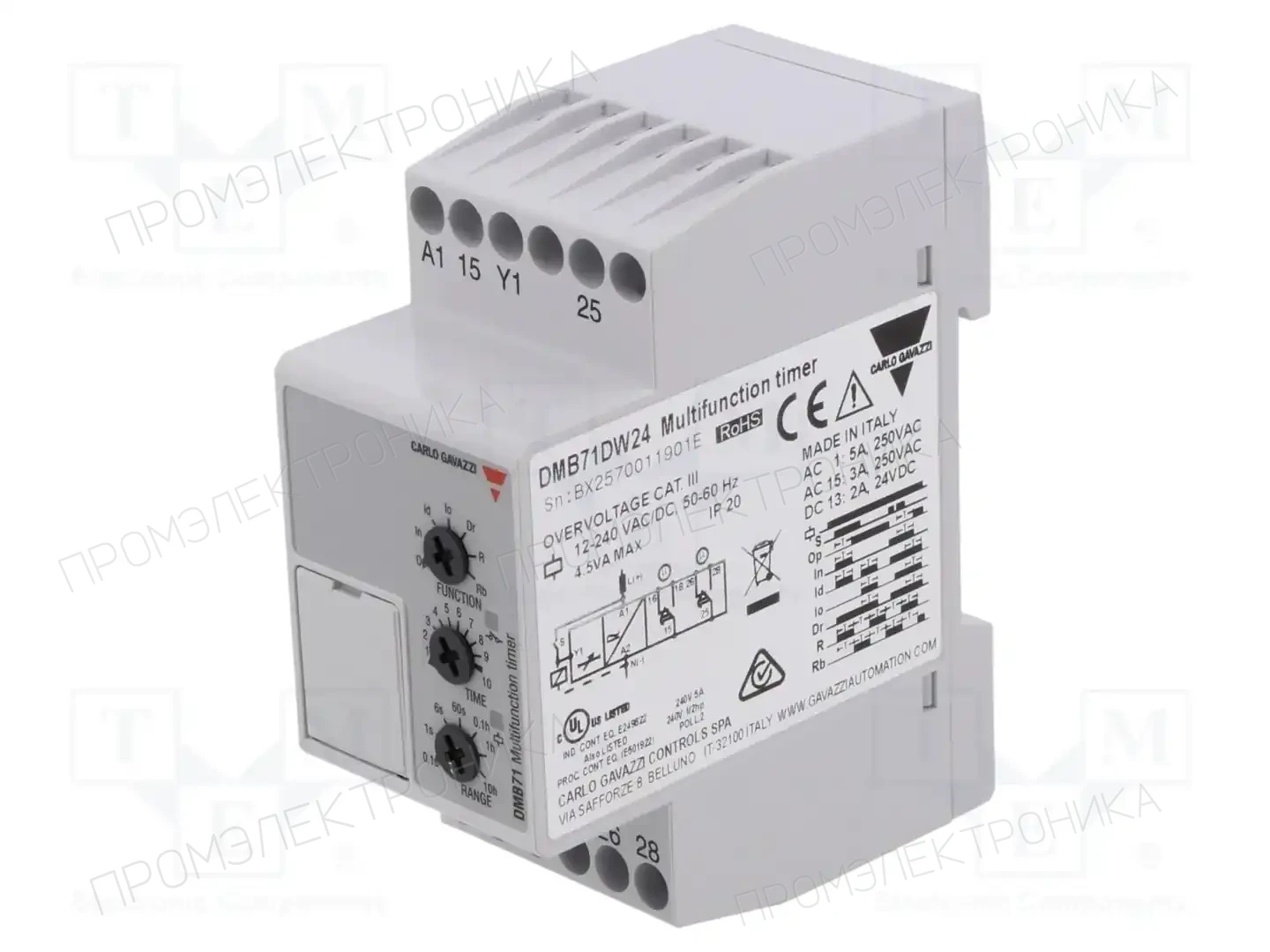 CARLO GAVAZZI DMB71DW24 — Временные аналоговые реле