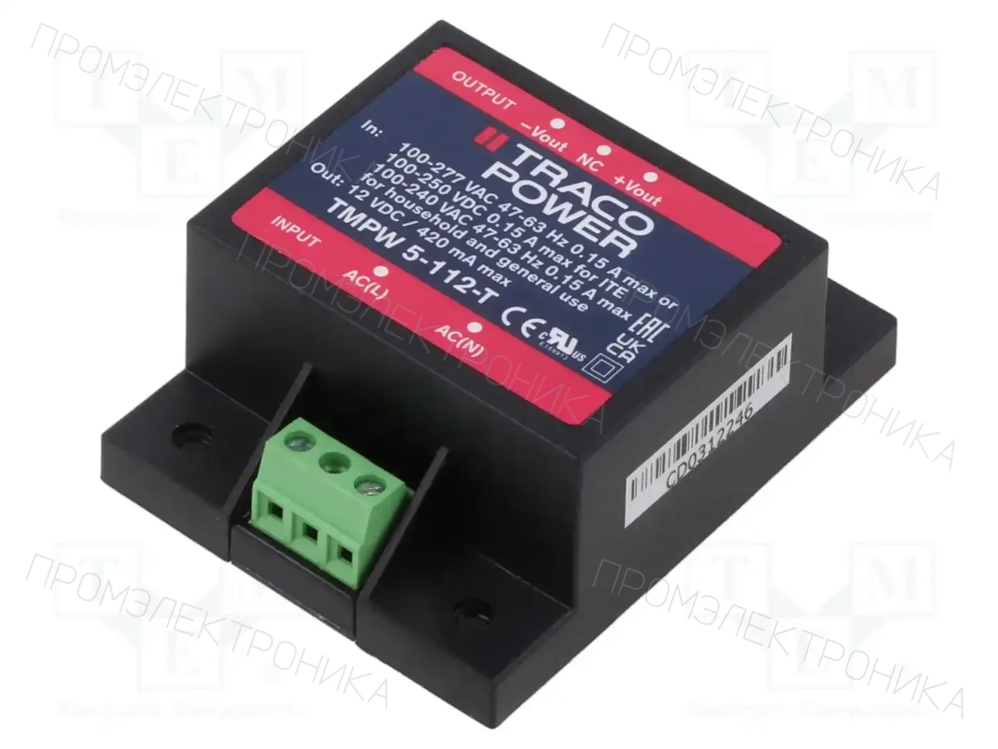TRACO POWER TMPW 10-124-T — Блоки питания для встраивания