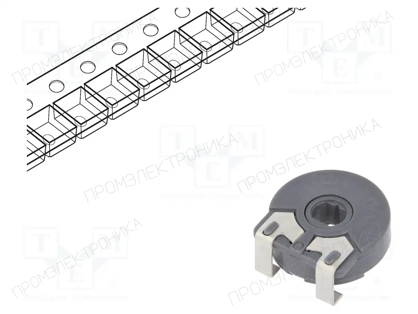 PIHER PS15NV50-103A3030-PM — Потенциометры SMD однооборотные
