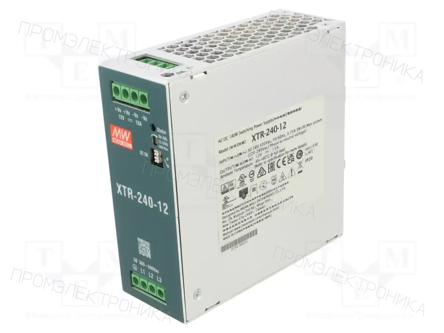 MEAN WELL XTR-240-12 — Блоки питания на DIN-рейку