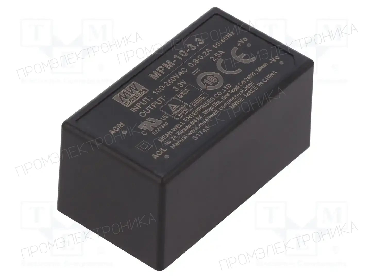 MEAN WELL MPM-10-3.3 — Преобразователи AC/DC для PCB