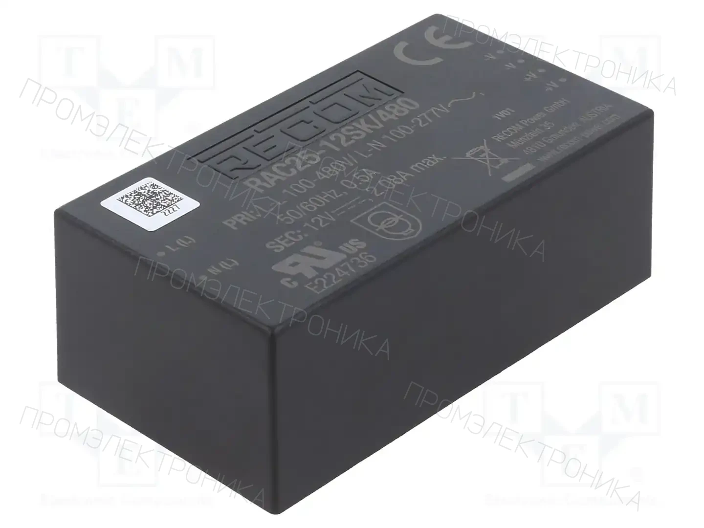 RECOM RAC25-12SK/480 — Преобразователи AC/DC для PCB