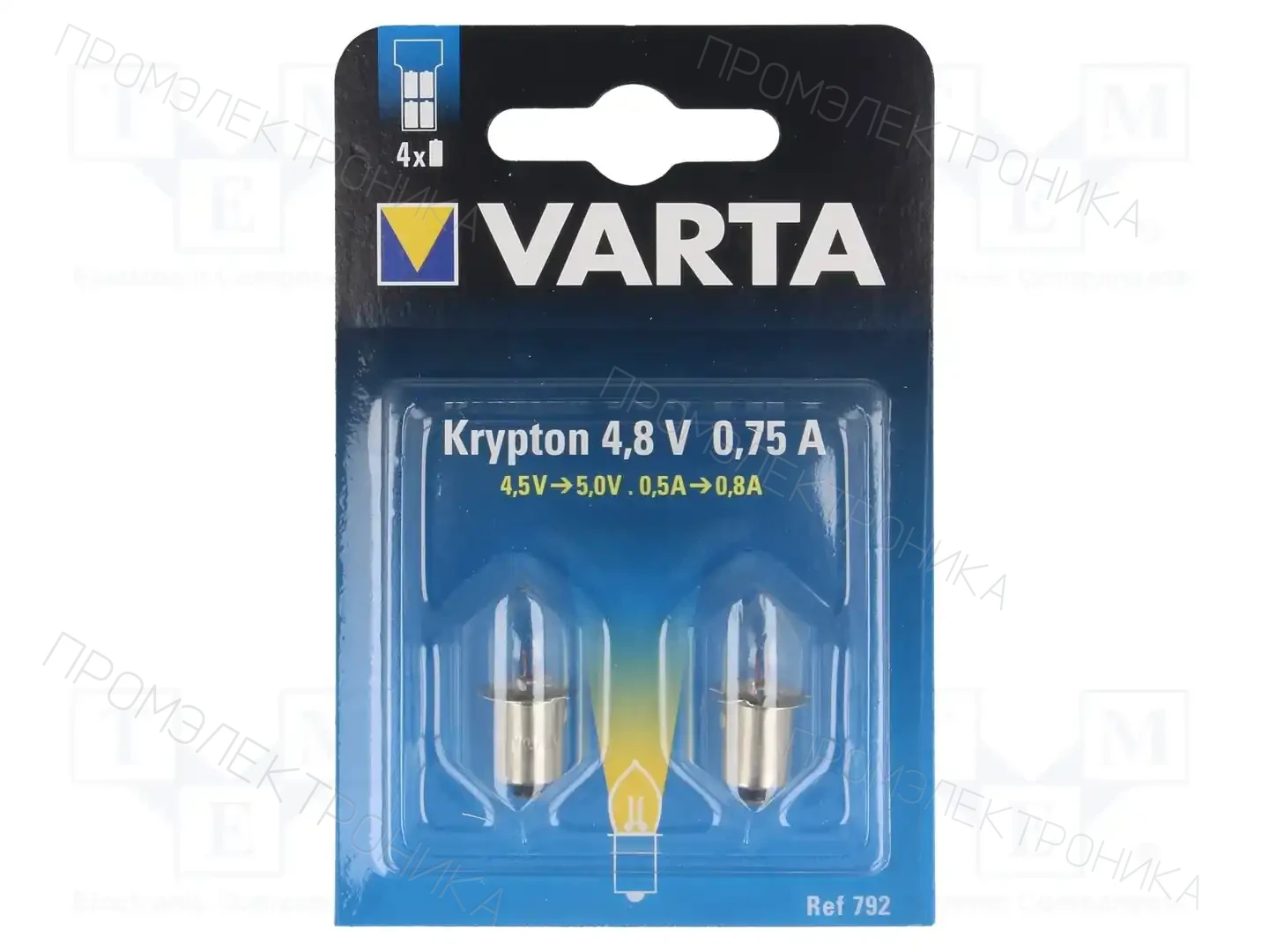 VARTA 792 4,8V B2 0,75A — Миниатюрные источники света